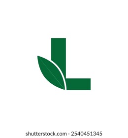 Initial Letter L Leaf Icon Logo Design Template