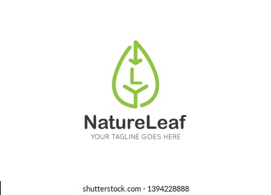 initial letter l Leaf logo and icon vector illustration design template