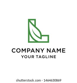 Initial letter L leaf logo design template