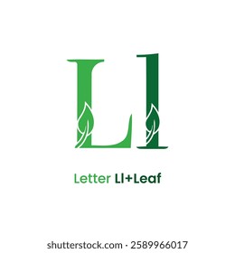 Initial letter l leaf logo design