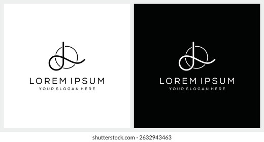 initial letter L line art logo design graphic icon concept 