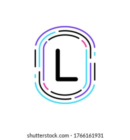 initial letter L line icon design logo template