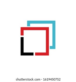 Initial letter L linked box. Vector logo template