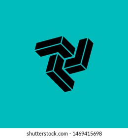 Initial letter L LL LLL Logo Design with black Background Vector Illustration Template.