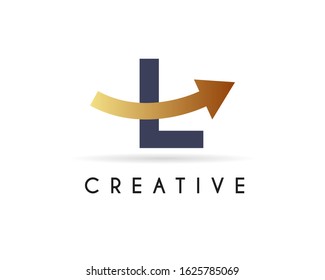 Initial Letter L Logo with arrow icon design