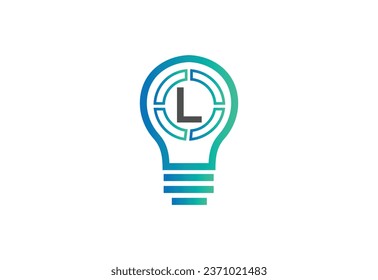 Initial letter L logo with bulb