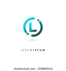 Initial Letter L Logo with Circle Element. Design vector illustration circle logo template