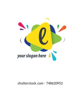 Initial letter L logo with colorful splash background for business or company