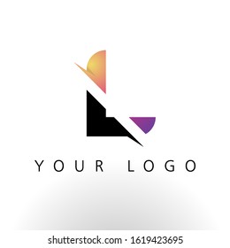 Initial Letter L Logo Design With Creative Lines and Swosh in Purple color vector template