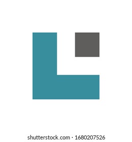 Initial letter L logo design, minimalist line art monogram square shape, icon symbol vector