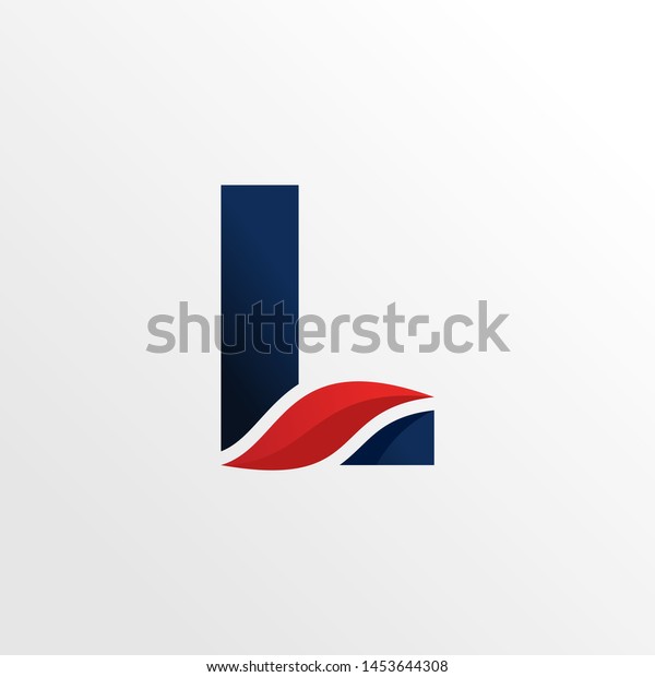 Initial Letter L Logo Design Red Stock Vector Royalty Free