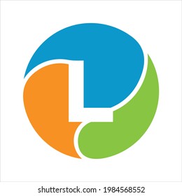 Letra inicial diseños de logotipo L. Plantilla de diseño de logotipo de vector colorido