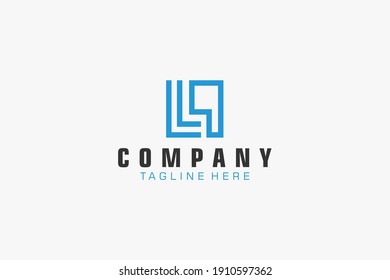Logo de la letra inicial L.  Línea geométrica aislada. Usable para logotipos de empresas, edificios y tecnología. Elemento de plantilla de diseño de logotipo de vectores planos.