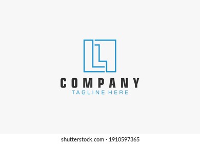 Initial Letter L Logo.  Geometric Line isolated. Usable for Business, Building and Technology Logos. Flat Vector Logo Design Template Element.