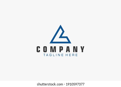 Logo de la letra inicial L.  Línea geométrica aislada. Usable para logotipos de empresas, edificios y tecnología. Elemento de plantilla de diseño de logotipo de vectores planos.