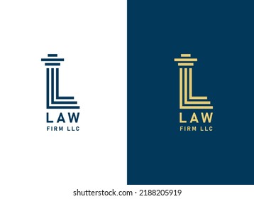 Initial Letter L Logo. Geometric line Shape Pillar Symbol. Usable for Law, Firm, Business and Branding Logos. Flat Vector Design Template Element