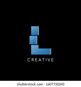 Initial Letter L Logo Icon, simple abstract techno logo vector design.