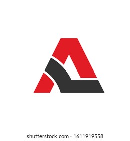 Initial letter A L logo icon vector design template,