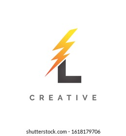 Initial Letter L logo lightning Variation. System thunderbolt electricity Vector template