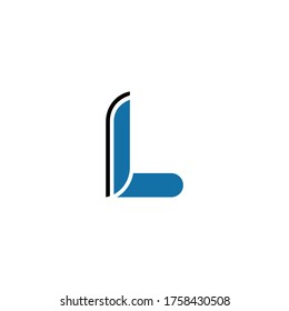 initial letter L logo, line art style design template