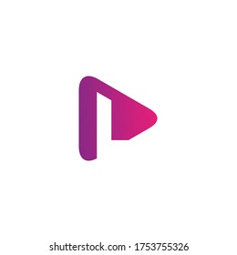 initial letter L logo and play button design template