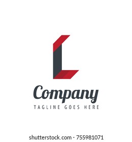 Initial Letter L Logo With Ribbon Style