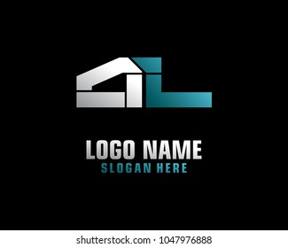 Initial letter A L logo template vector