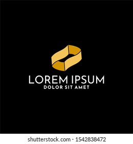 Initial letter L logo template with ribbon infinity symbol in flat design monogram illustration