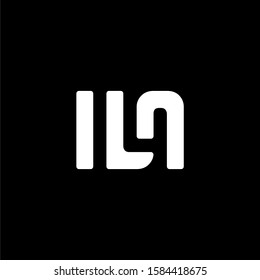 Initial letter I L A logo template with square line art style in flat design illustration