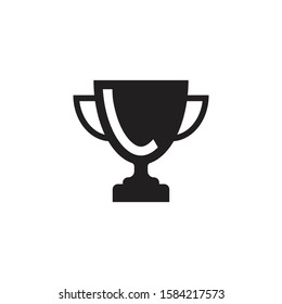 initial letter l logo trophy vector