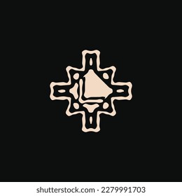 Initial letter L logo. unique tribe ethnic ornament ancient emblem