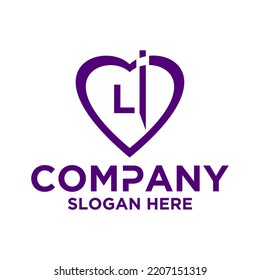 Initial letter l i logo vector design template