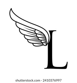 Anfangsbuchstaben L Logo und Flügelsymbol