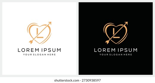 Initial letter L love logo design inspiration