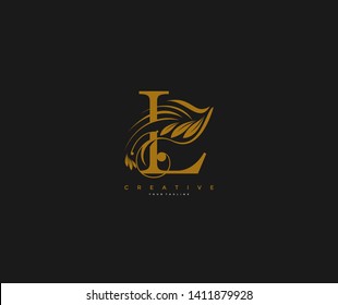 Initial Letter L Luxury Beauty Flourishes Ornate Monogram Logotype