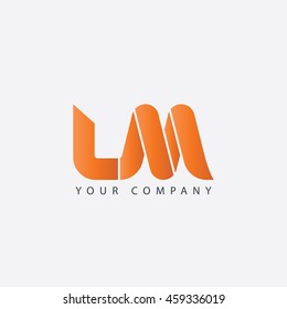 Initial Letter L M Logo Orange