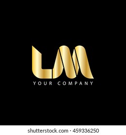 Initial Letter L M Logo Gold