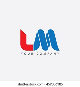 Initial Letter L M Logo Red Blue