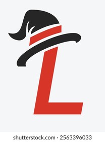 Initial Letter L Magic Hat Logo Design Concept For Magic Fantasy Symbol