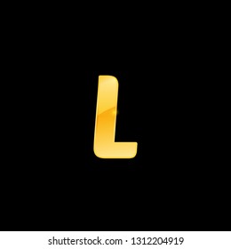 Initial Letter L with metallic texture, trendy, 3d Glossy, metal texture, Gold, steel and realistic shadow based alphabet logo for company identity, isolated on black background.