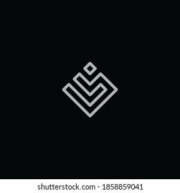 initial letter l minimal line box concept logo design template