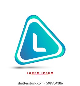Initial letter L. Modern concept and elegant typographic . Gradient blue and green