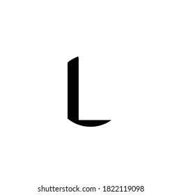 Initial Letter L Modern Style with black and white color.