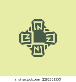Letra inicial logotipo del emblema del circuito de tecnología moderna L