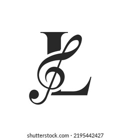 Initial Letter L Music Logo. Dj Symbol Podcast Logo Icon Vector Template