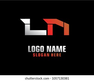 Initial letter L N logo template vector
