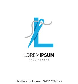 Initial Letter L Needle Logo Design Vector Icon Graphic