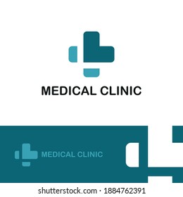 Initial letter L on medical cross icon for healthy, health care, and medicine logo design concept vector