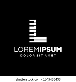 Initial Letter L Piano Logo Design