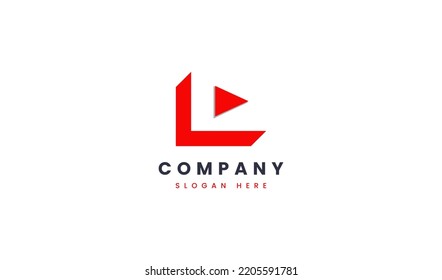 Initial Letter L Play Button Logo Design. Usable for Business and Video or Music Company Branding Logos. Flat Vector Logo Design Template Element.